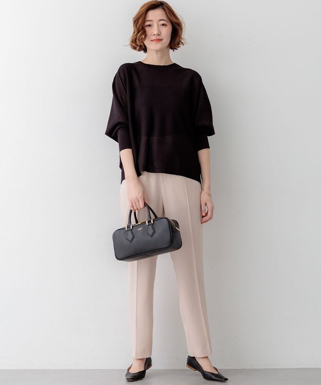 23区 VIOLAd'ORO シュリンクレザー 2WAY スクエア ボストンバッグ ブラック系