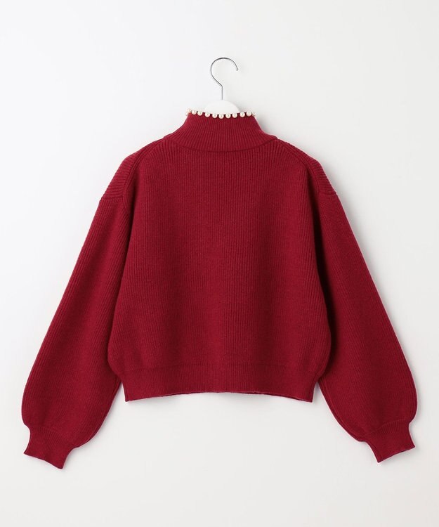 Feroux パール襟 ニット レッド系