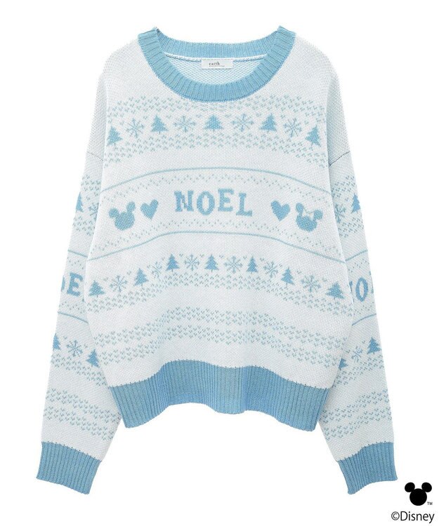 earth music&ecology Ｄｉｓｎｅｙ／ノルディック柄ニットプルオーバー Ivory