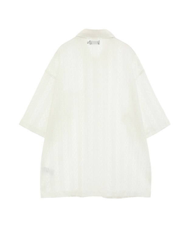CRAFT STANDARD BOUTIQUE レースオープンカラーシャツ White