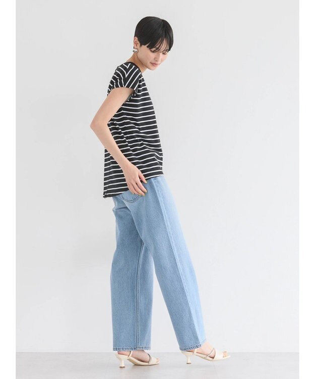 AMERICAN HOLIC 接触冷感フレンチスリーブカットプルオーバー Border Black