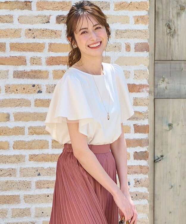 ANY SIS S 【接触冷感】360°好印象フリルスリーブ カットソー アイボリー