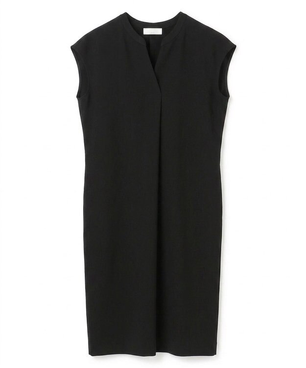 BEIGE， 【セットアップ対応】CINDY / 配色ネック フレンチドレス Black x Black