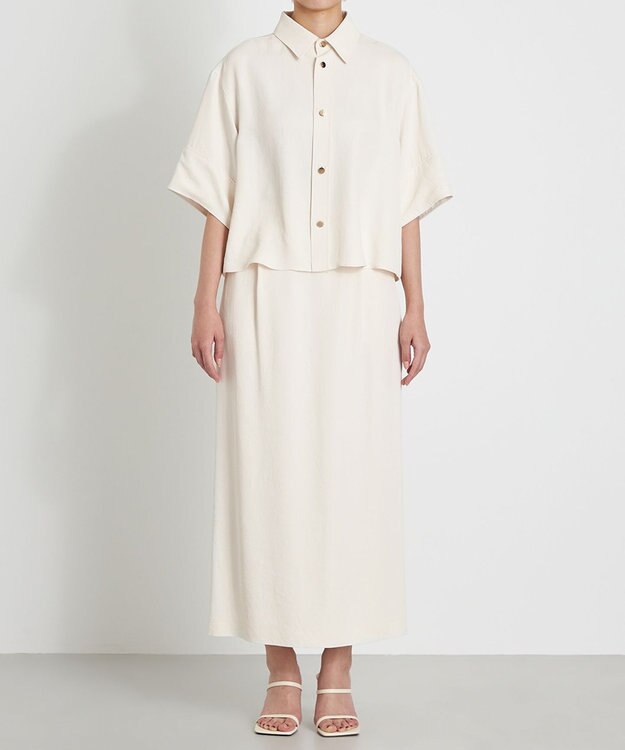 NAVE 【ReNAVE　洗える】アセテートギャバシャツ オフホワイト