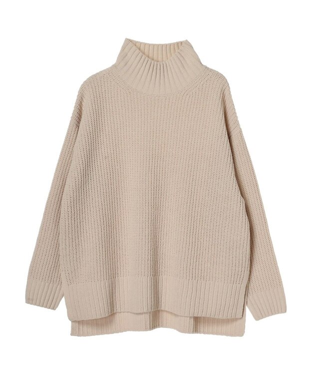 Green Parks ｍｏｋｏモール畦ニット前後差プルオーバー Off White