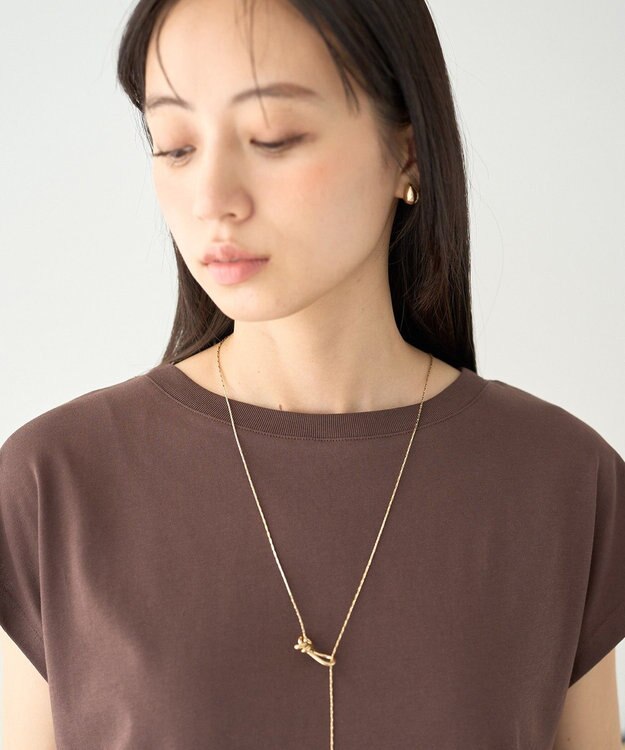 earth music&ecology 【遮熱・接触冷感・UVカット】フレンチスリーブTシャツ Brown