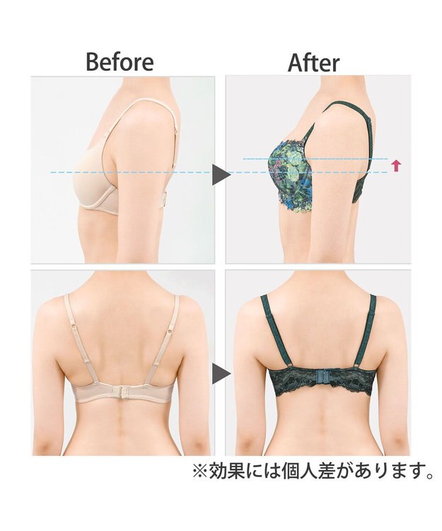 BRADELIS New York 【BRADELIS New York】ナオミステップ２ブラ23S1 バストを寄せて丸い女性らしい谷間をつくる グリーン