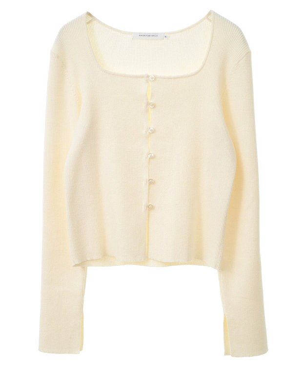 AMERICAN HOLIC スクエアリブニットカーディガン Ivory