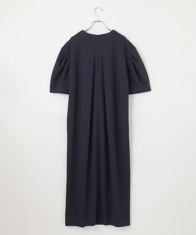 #Newans 【セレモニーにも/洗濯機可】パフスリーブロングワンピース​ ネイビー