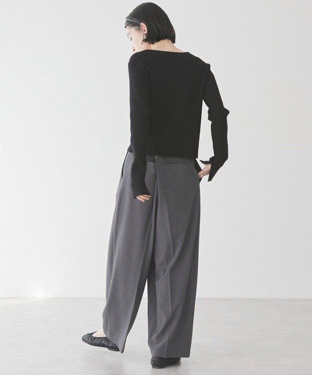 AMERICAN HOLIC スクエアリブニットカーディガン Black