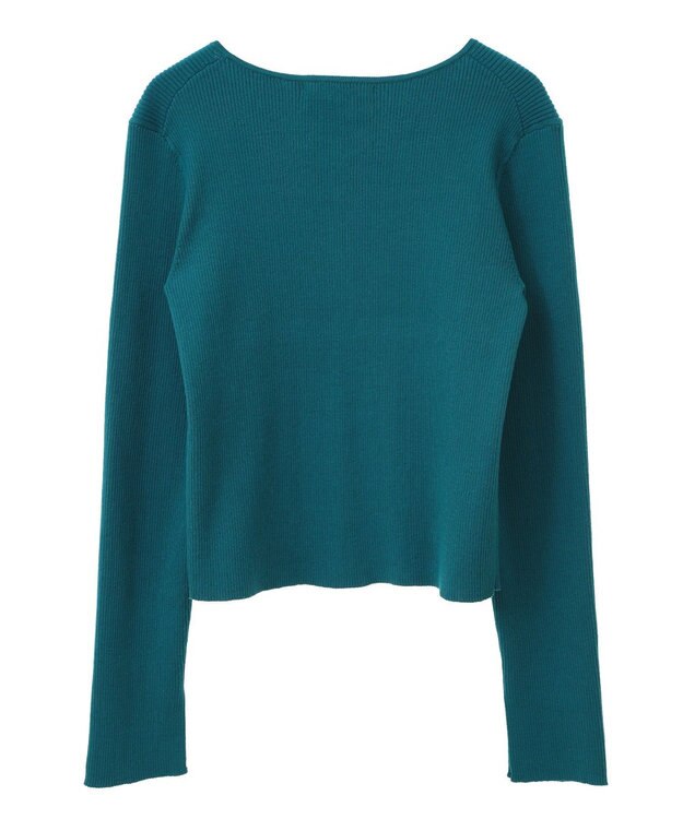 AMERICAN HOLIC スクエアリブニットカーディガン Turquoise Blue