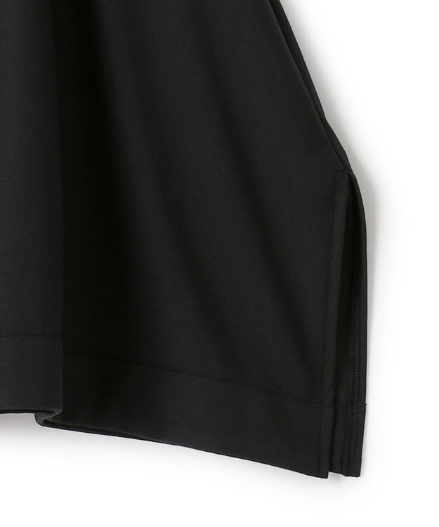 ICB L 【WEB限定・洗える】シアートリコット ペプラムカットソー ブラック系