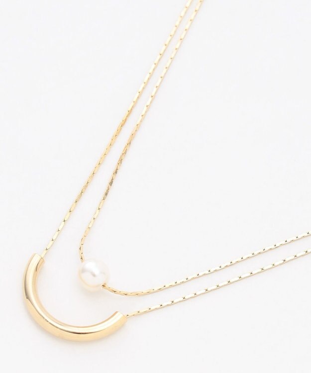 ANY レイヤード風２連ネックレス ライトゴールド