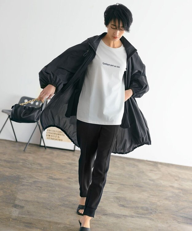 ICB 【撥水加工】シアーナイロンタフタ フーデットコート チャコール系