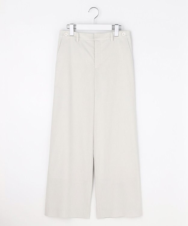 J.PRESS LADIES セルロースリネンストレッチ セミワイド パンツ ライトグレー系