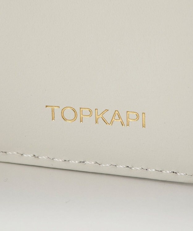 TOPKAPI 【TOPKAPI】シュリンクレザー パール がま口 二つ折り 財布 シルバー
