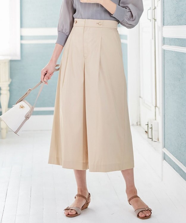 ANY SIS 【美人百花7月号掲載】エアリー ワイドクロップド パンツ ベージュ系