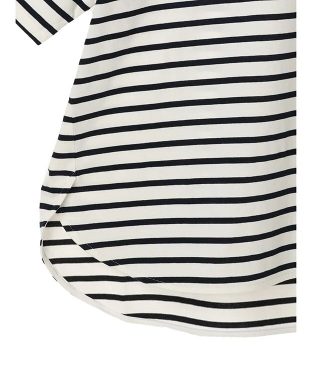 earth music&ecology ラウンドチュニックＴ Border Ivory