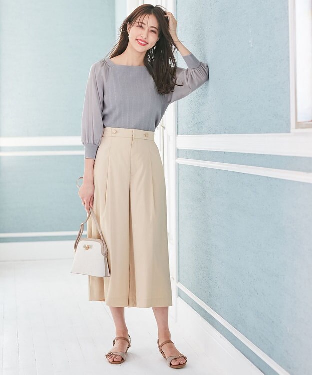 ANY SIS 【美人百花7月号掲載】エアリー ワイドクロップド パンツ ベージュ系