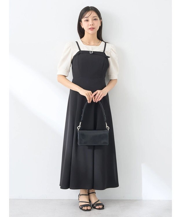 earth music&ecology 胸元ベルトキャミワンピース Black