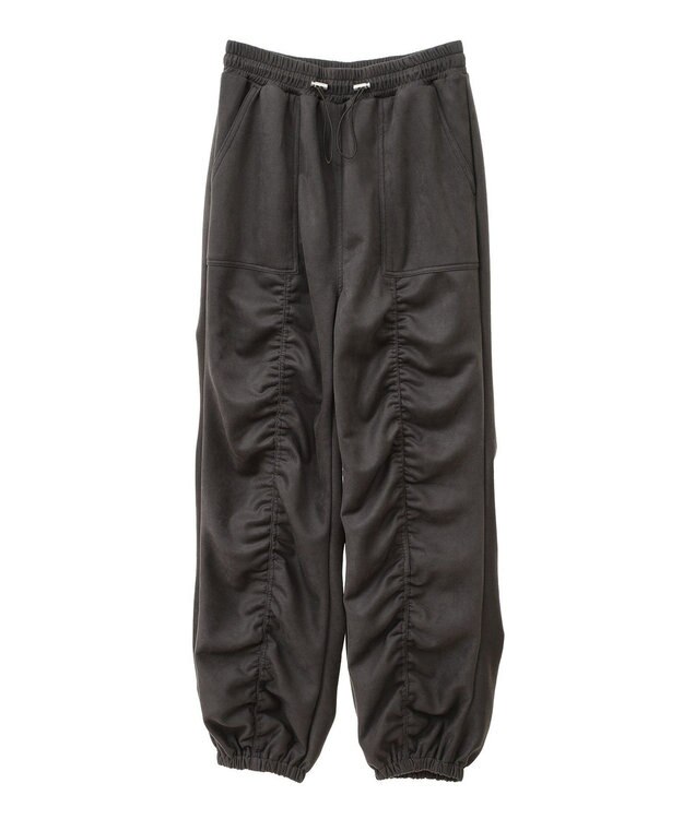 Green Parks ・ＳＵＧＡＲ　ＳＰＯＯＮ　スエード調ギャザーカーコ Charcoal Gray