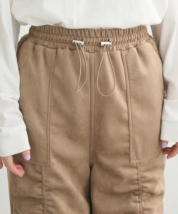 Green Parks ・ＳＵＧＡＲ　ＳＰＯＯＮ　スエード調ギャザーカーコ Beige