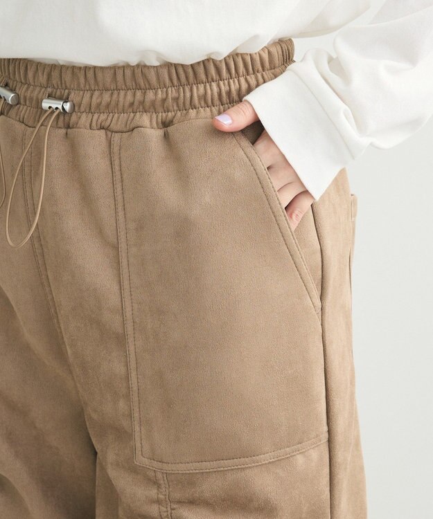 Green Parks ・ＳＵＧＡＲ　ＳＰＯＯＮ　スエード調ギャザーカーコ Beige