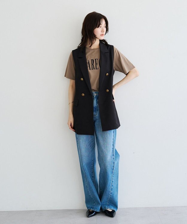 YECCA VECCA フロッキーロゴTee Dark Beige