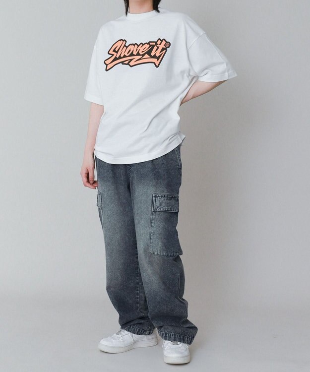 WEGO 【KIDS】デニムイージーカーゴパンツ（JUNIOR） デニム中濃加工色