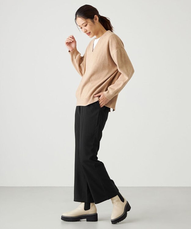 SHARE PARK LADIES カットジョーゼットボトムス ネイビー系