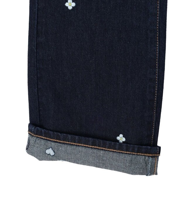 Green Parks ・Ｄｏｕｂｌｅ　Ｆｌａｇｓ　ハナ＆ハート　刺繍デニムパンツ One Wash