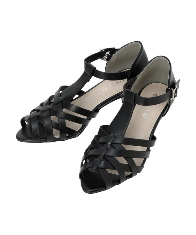 Green Parks ＲＵＰＩＳ．メッシュＴストラップグルカサンダル Black