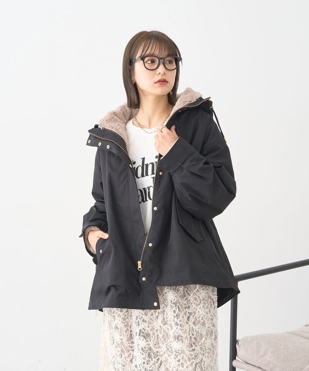 earth music&ecology マルチウェイマウンテンパーカー Black