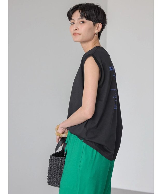 AMERICAN HOLIC 前後ロゴノースリーブカットプルオーバー Black