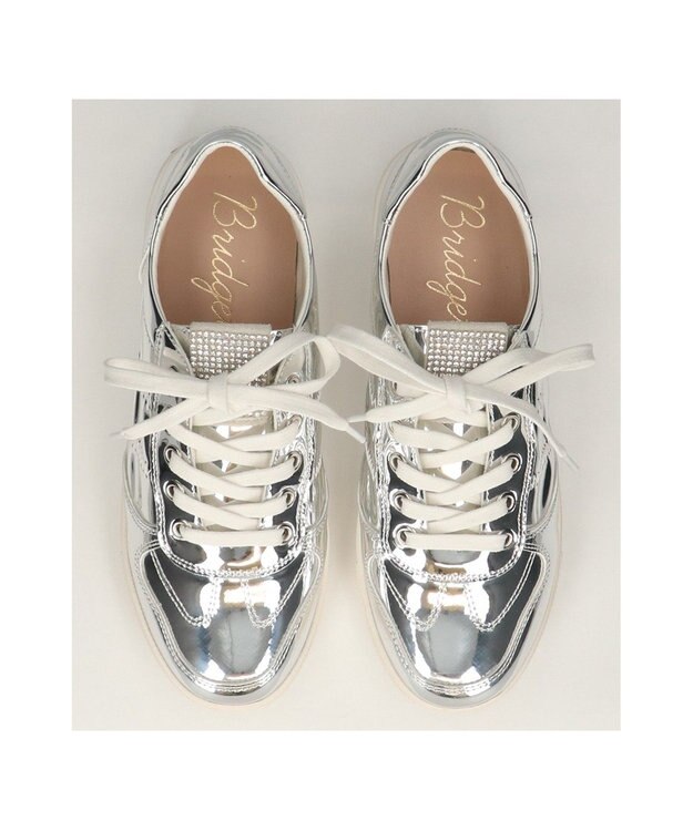 Bridget Birkin 【Bridget Birkin】サイドギャザービジュースニーカー シルバー