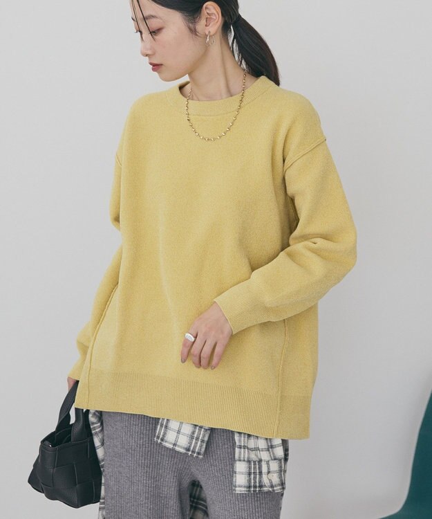 AMERICAN HOLIC 【選べる丈】モールニットプルオーバー Mustard