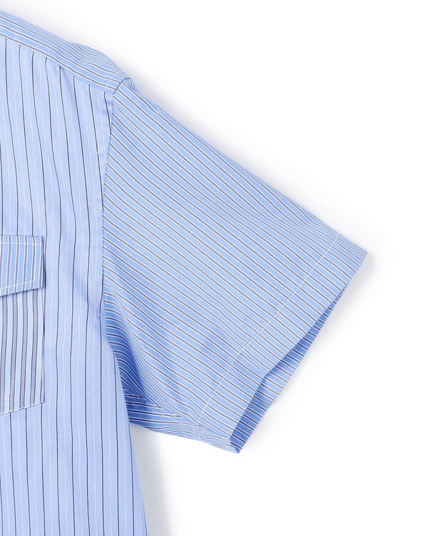 J.PRESS YORK STREET 【UNISEX】クレイジーパターン ストライプシャツ サックスブルー系8