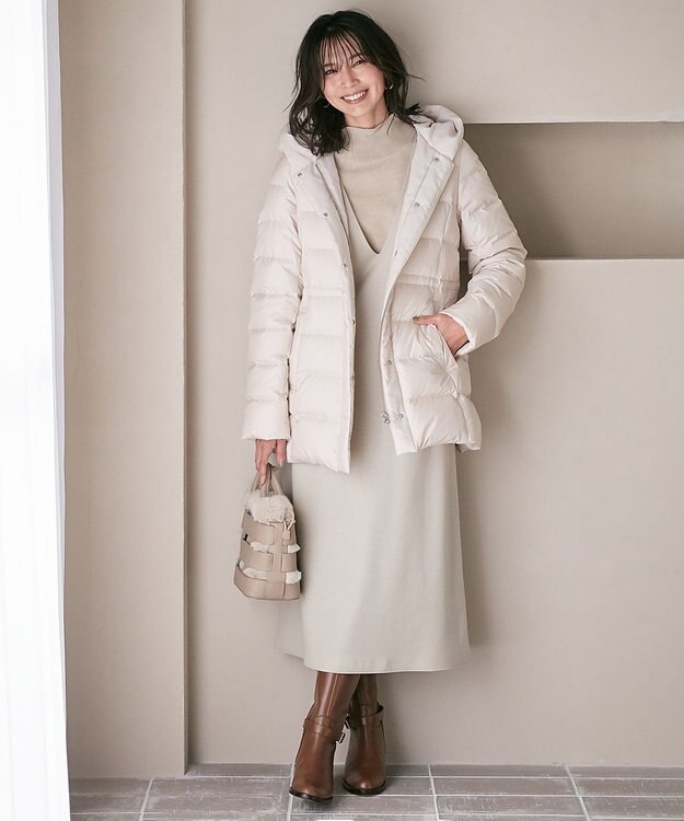 23区 CARIAGGIウールカシミヤ ハイネック ニット ベージュ系