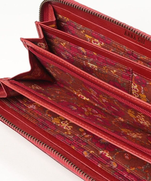 ANNA SUI セルパン ラウンド長財布 レッド