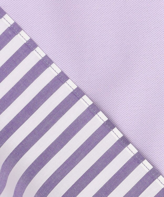 自由区 【洗える】コンビネーションシャーティング ペプラムデザイン カットソー ライラック系1