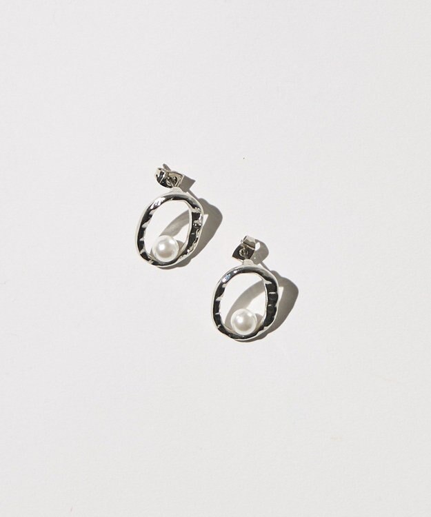 AMERICAN HOLIC オーバルパールピアス Silver
