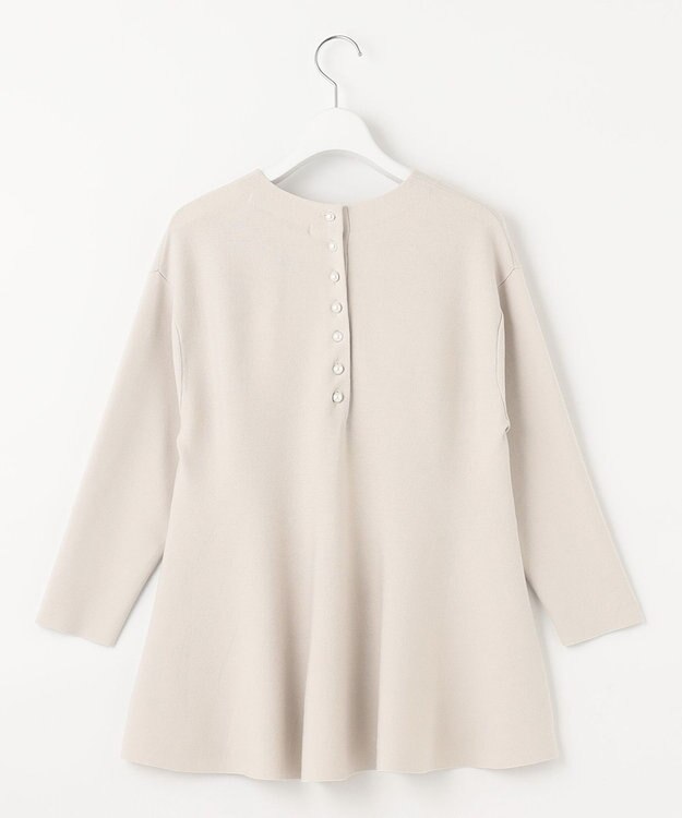 自由区 【洗える】レーヨンポリエステルスムース ペプラムニット サンセットグレー