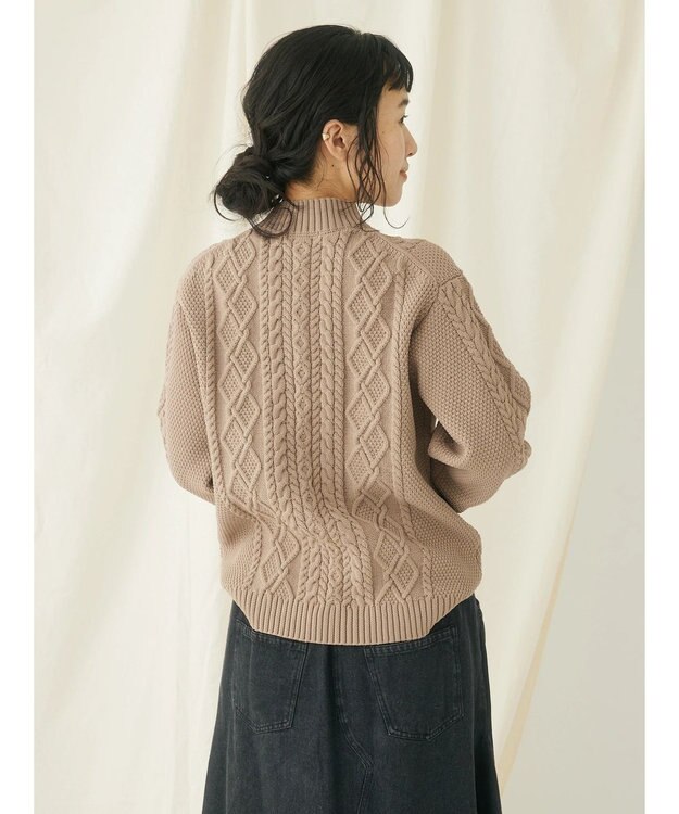 CRAFT STANDARD BOUTIQUE リサイクルポリエステルヘンリーネックプルオーバー Beige