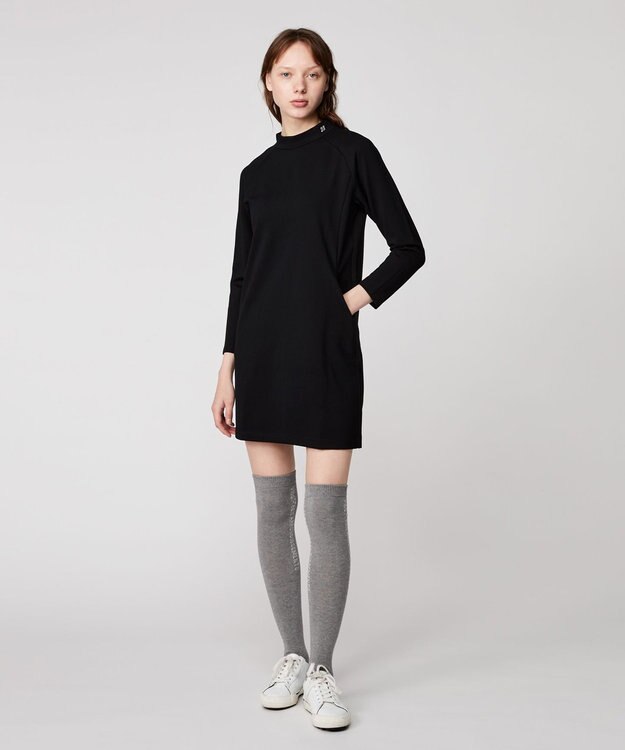 23区GOLF 一枚でスタイリングが完結！【WOMEN】【WEB限定】モックネック ワンピース 体型カバー ブラック系