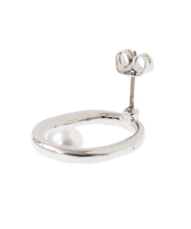 AMERICAN HOLIC オーバルパールピアス Silver
