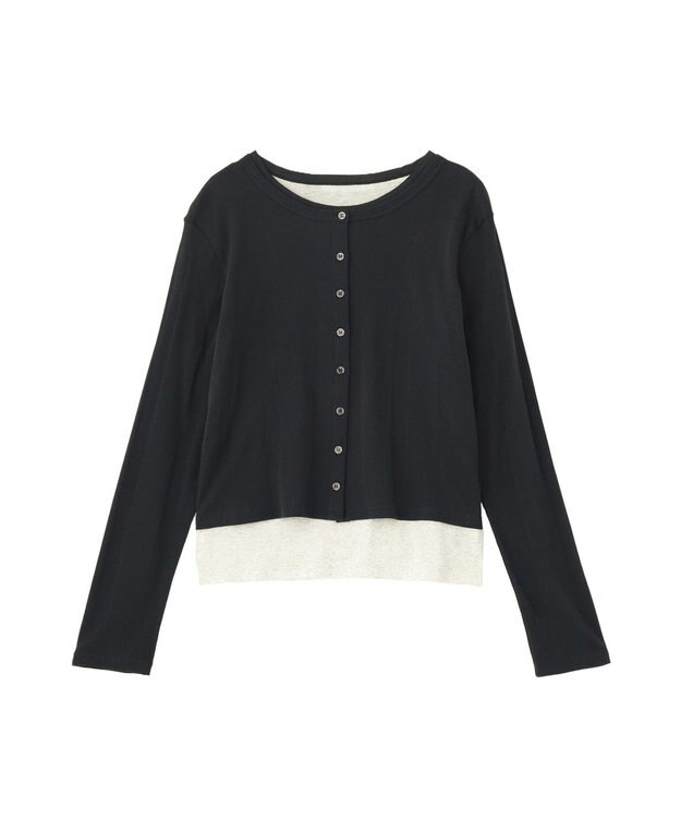 AMERICAN HOLIC 【２点セット】リンガーＴシャツ＋カーディガン Light Gray Mixture