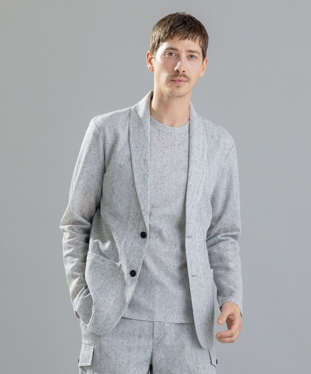 JOSEPH HOMME リネンドビージャージー　カットソージャケット ライトグレー系