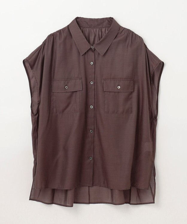 GRACE CONTINENTAL ギャザーシャツ ブラウン