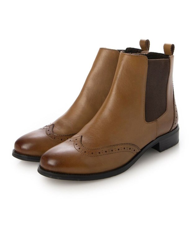 ing <ing>ウイングチップショートブーツ キャメル