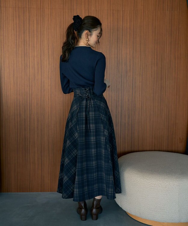 earth music&ecology ハイネックリブニットプルオーバー Navy